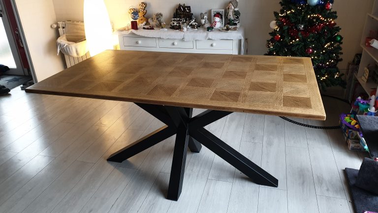 Table de salon acier pied étoile noir mat – fabrication DIY