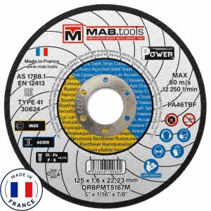 Disque à tronçonner 125×1,6mm - Acier & Inox - Fabriqué en France