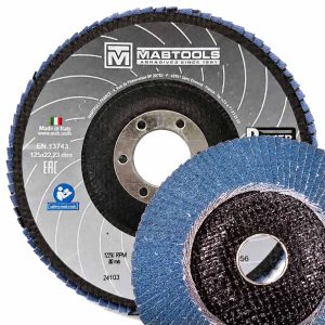 Disque à lamelles 125mm Zirconium P120 — Acier & Inox — Fabriqué en Italie
